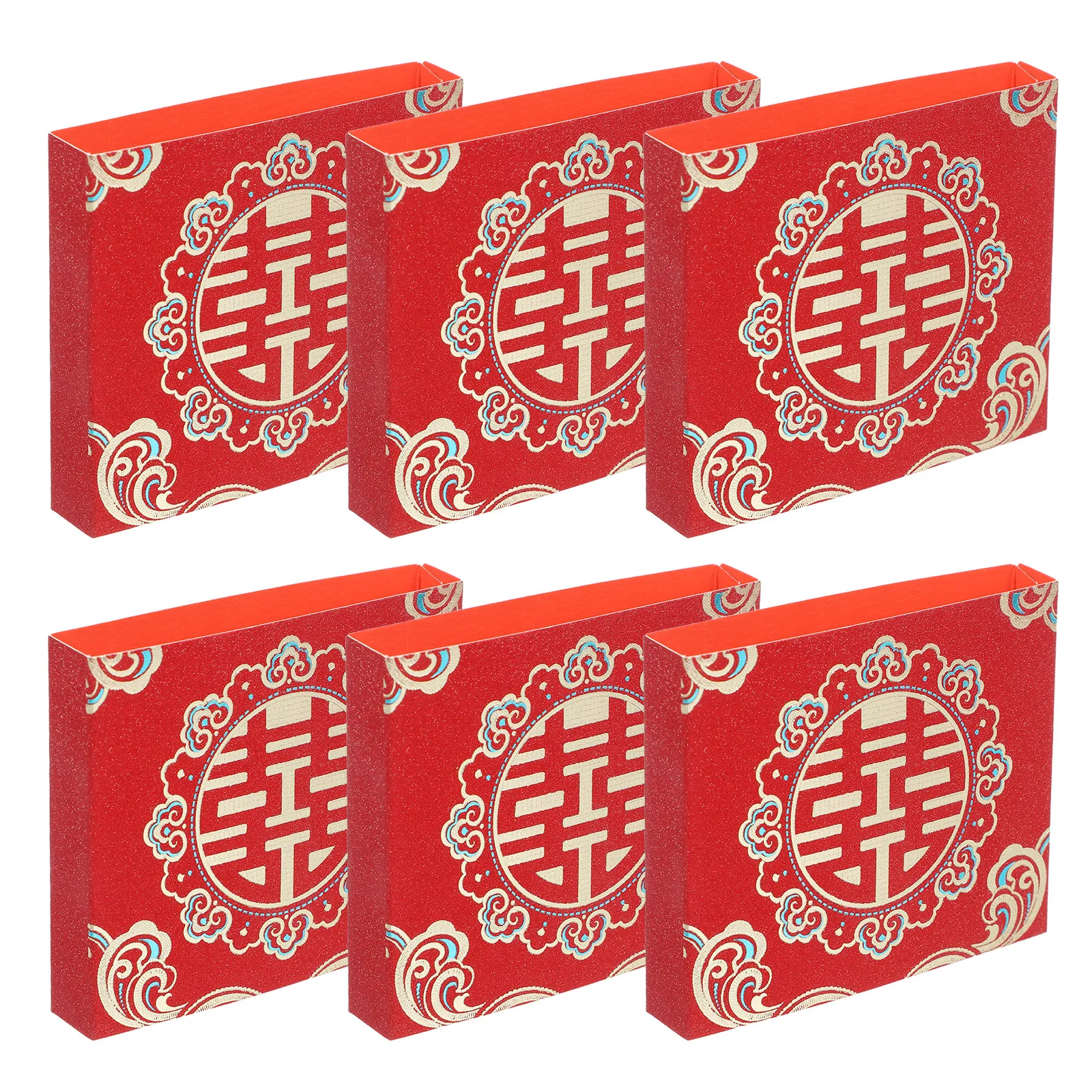 6pcs Red Envelope Wedding Money Bundle Cover Chinese Style Sand Paper Holder Engagement Seals Adequate Capacity