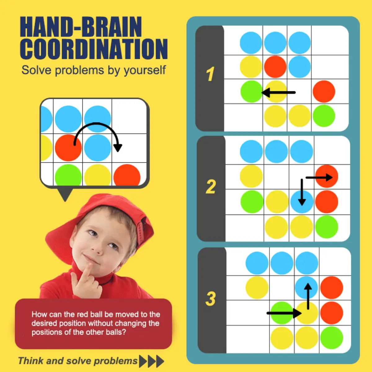 Interactive Fine Motor Skills Ball Rolling Toy for Logical Thinking And Cognitive Development.Portable Finger Chessboard game