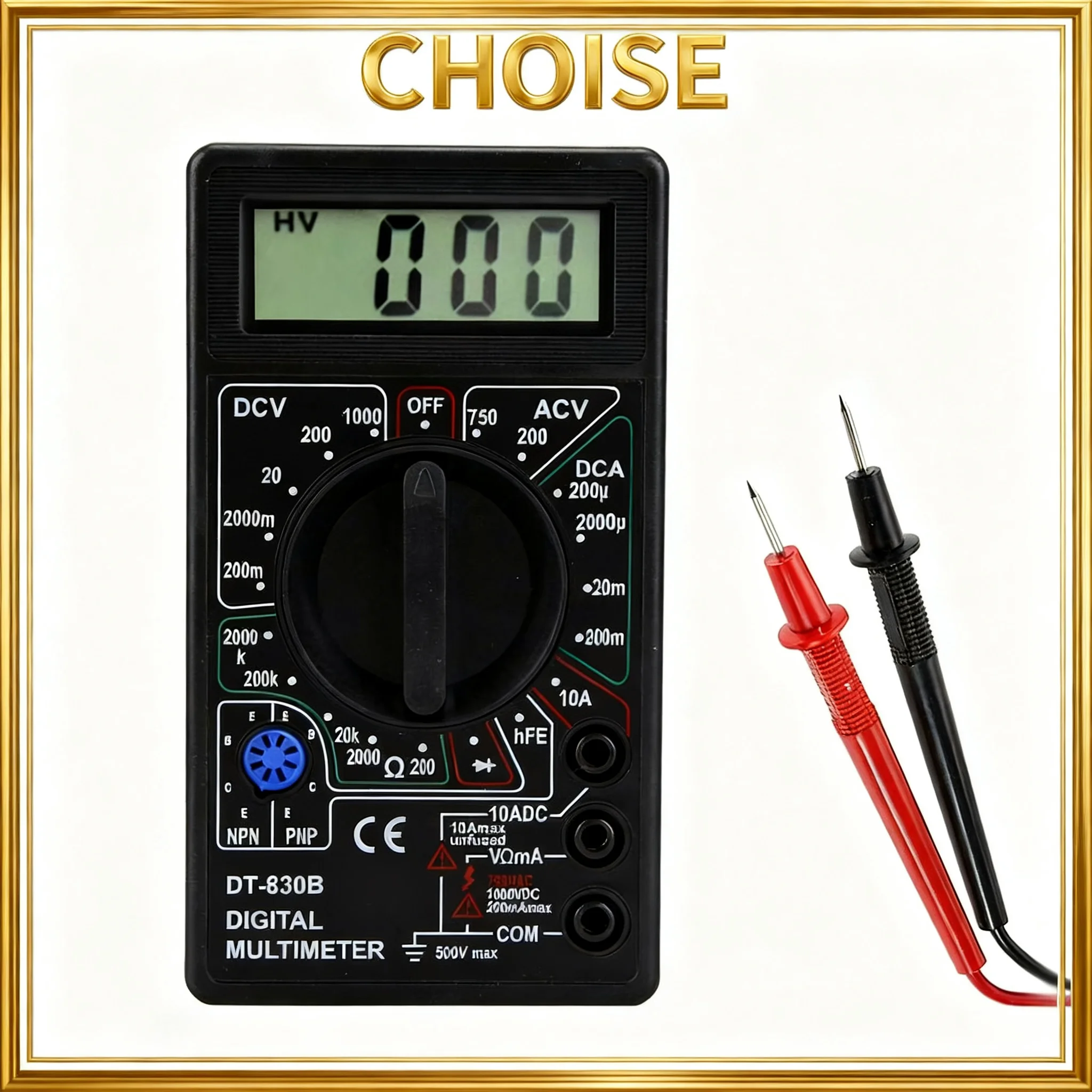 Digital Multimeter Tester, DT830B Electrical Voltmeter Ammeter Portable Volt Multi Meter Car Battery Tester Circuit Teste