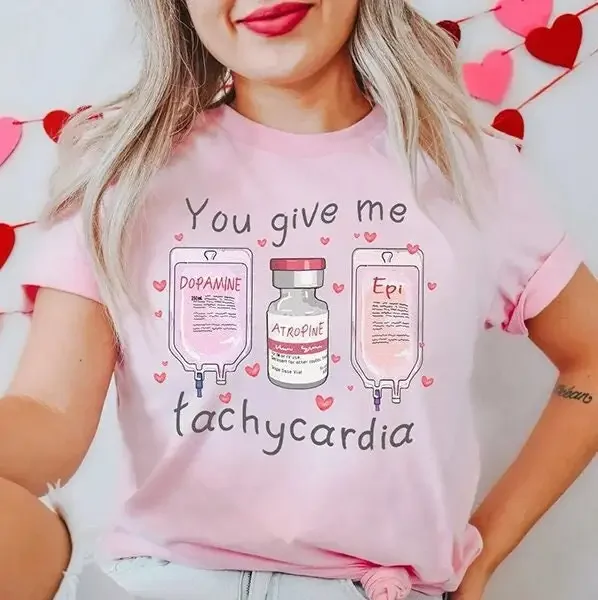 Nurse Valentine'S Day T Shirt Pharmacist Critical Care Icu Picu Rn Valentine Micu Sticu Cvicu Vday Gift Pharmacy Tech