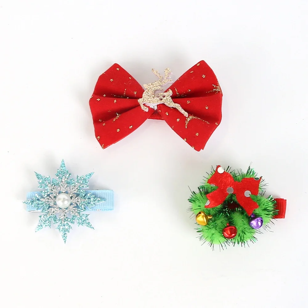 Barrettes Comfortable Snowflake Hairpin Elk Garland Hair Accessories Festive Christmas Bow Hair Clips For Teenagers Family