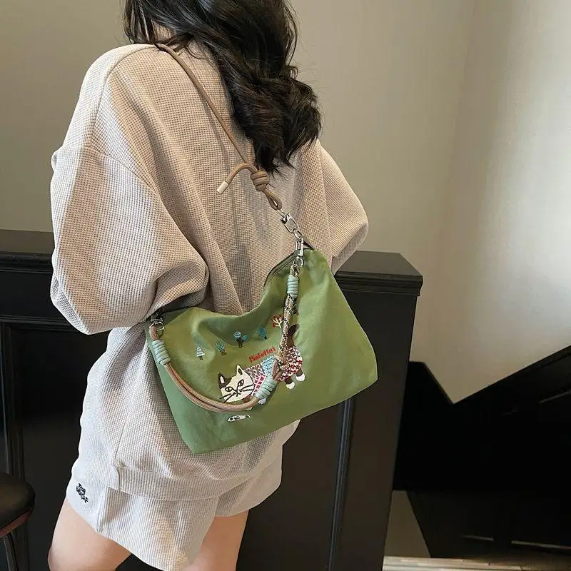 

Стильная женская сумка-тоут Joker большой вместимости, мода Lazy Wind, японская вышивка, хардкая пригородная сумка через плечо и сумка-мессенджер