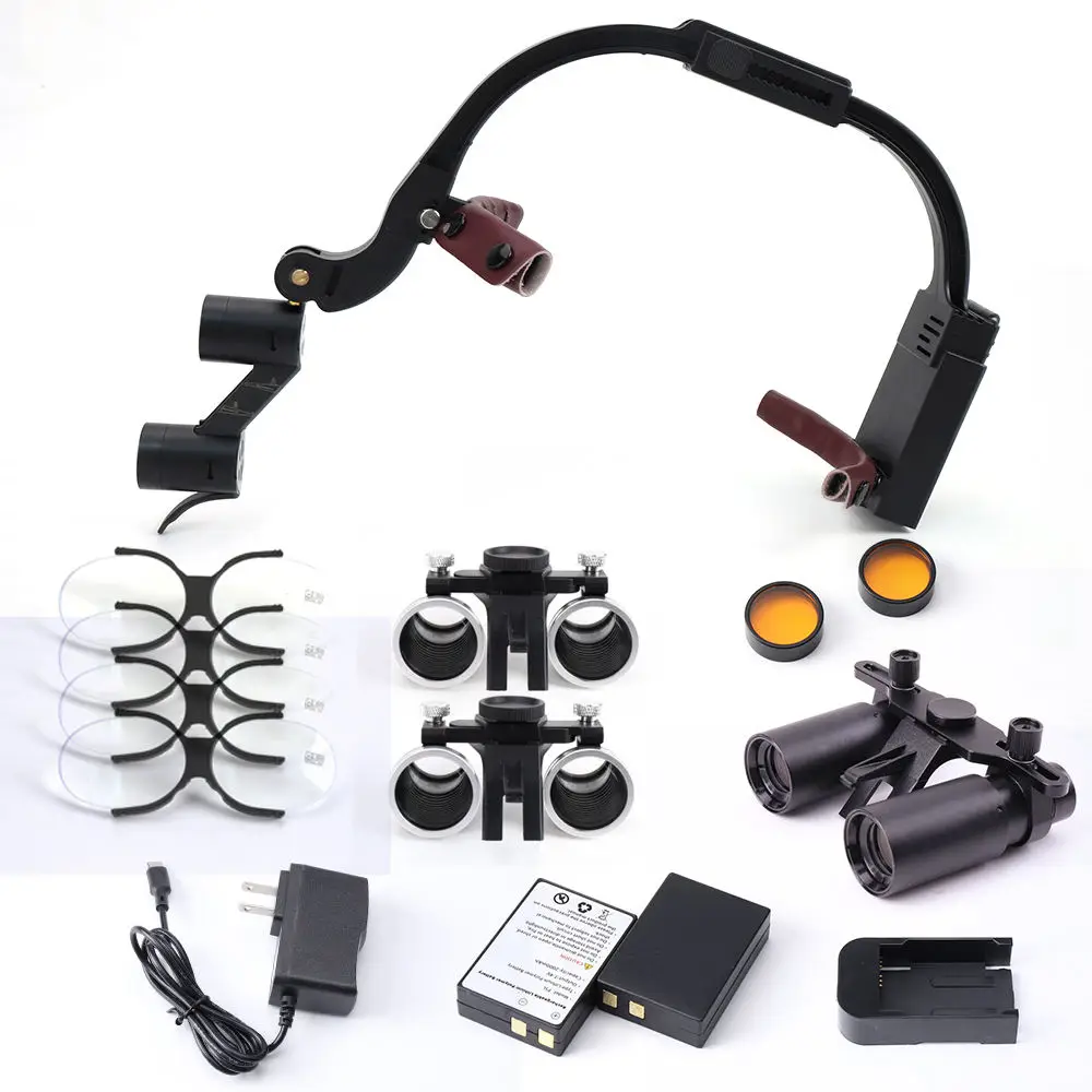 2.5X 3.5X Dental Headlamp Medical Loupes Magnifier Wireless Surgical Headlight for Dental Operation Factory Supplier