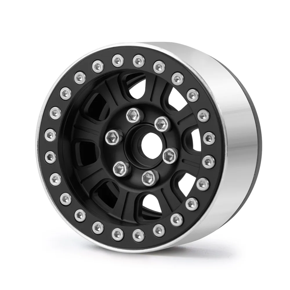 YEAHRUN 4 Stuks CNC Aluminium Beadlock 1.9 inch Velgen Hub voor Axiale SCX10 TRX-4 1/10 RC Crawler Auto Vrachtwagen Model onderdelen