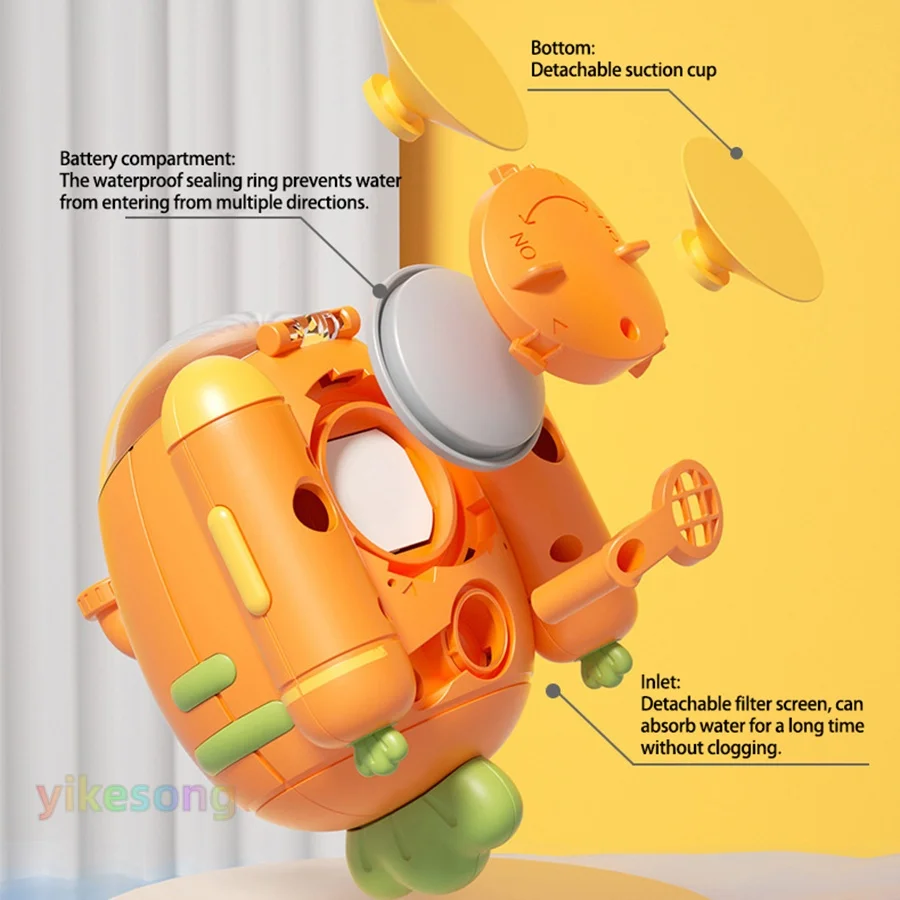 حمام الطفل الغواصة الكهربائية اللعب دش مصاصة اللعب التفاعلية رذاذ حوض الاستحمام ألعاب مياه الرش استحمام الطفل للأطفال