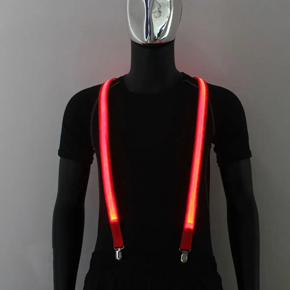 Tirantes iluminados para hombres y mujeres, tirantes brillantes LED ajustables en Y, trajes de neón para fiesta Rave, Bar, Selfie, accesorio de Cosplay