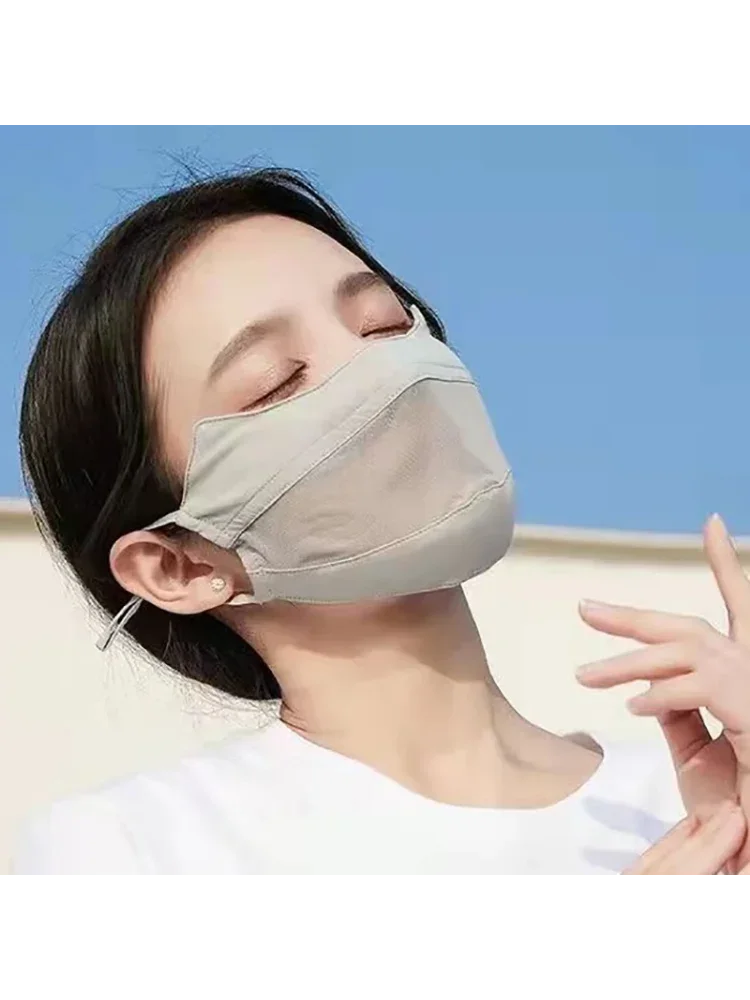 AliExpress NONE Breathable Ice Silk Sunscreen Face Mask Outdoor Sports Anti-uv Face Mask Head Scarf With Adjustable Buckle Driving Riding Mask
