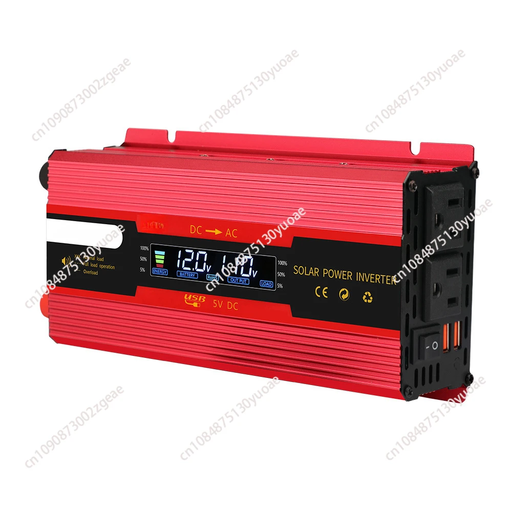 Solar Home Power Converter with Digital Display, Car Inverter, 12V, 24V to 110V, 6000W, US Standard