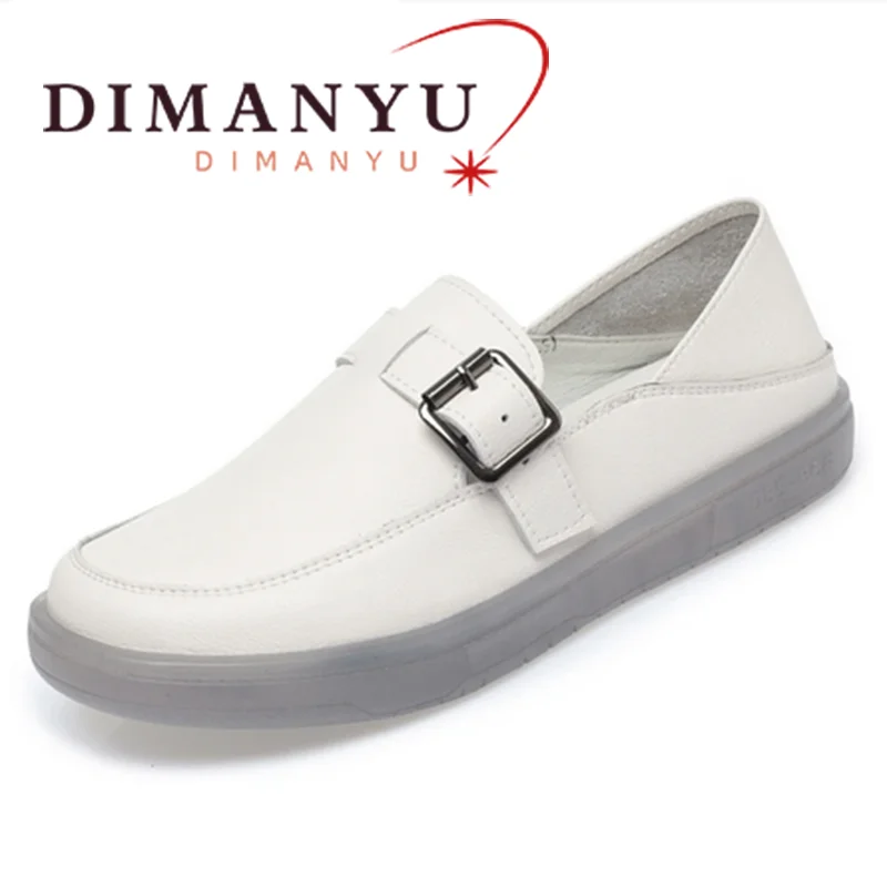 

DIMANYU Lofers Shoes Women's Spring 2024 New Genuine Leather Women's Casual Shoes Anti slip Large Size Bean Shoes Women's