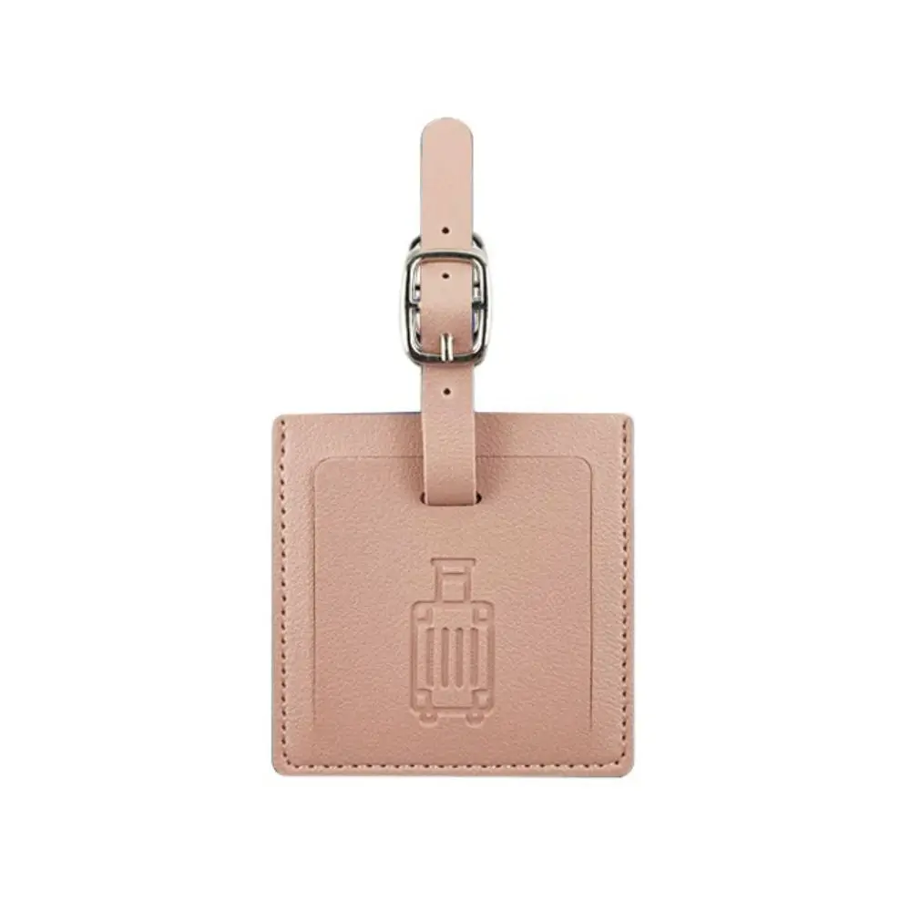 

Soft Square Shape PU Luggage Tag Colorful Boarding Pass Information Card Travel Accessories Address Label Luggage Travel Tag Men