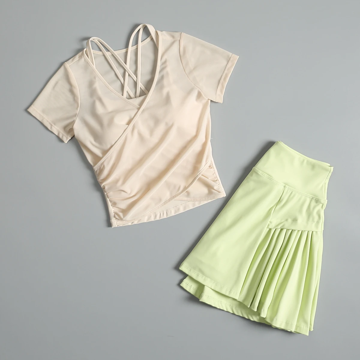 Tennis sports suit for women in summer slim slim yoga quick-drying breathable clothes outdoor badminton fitness exercise clothes