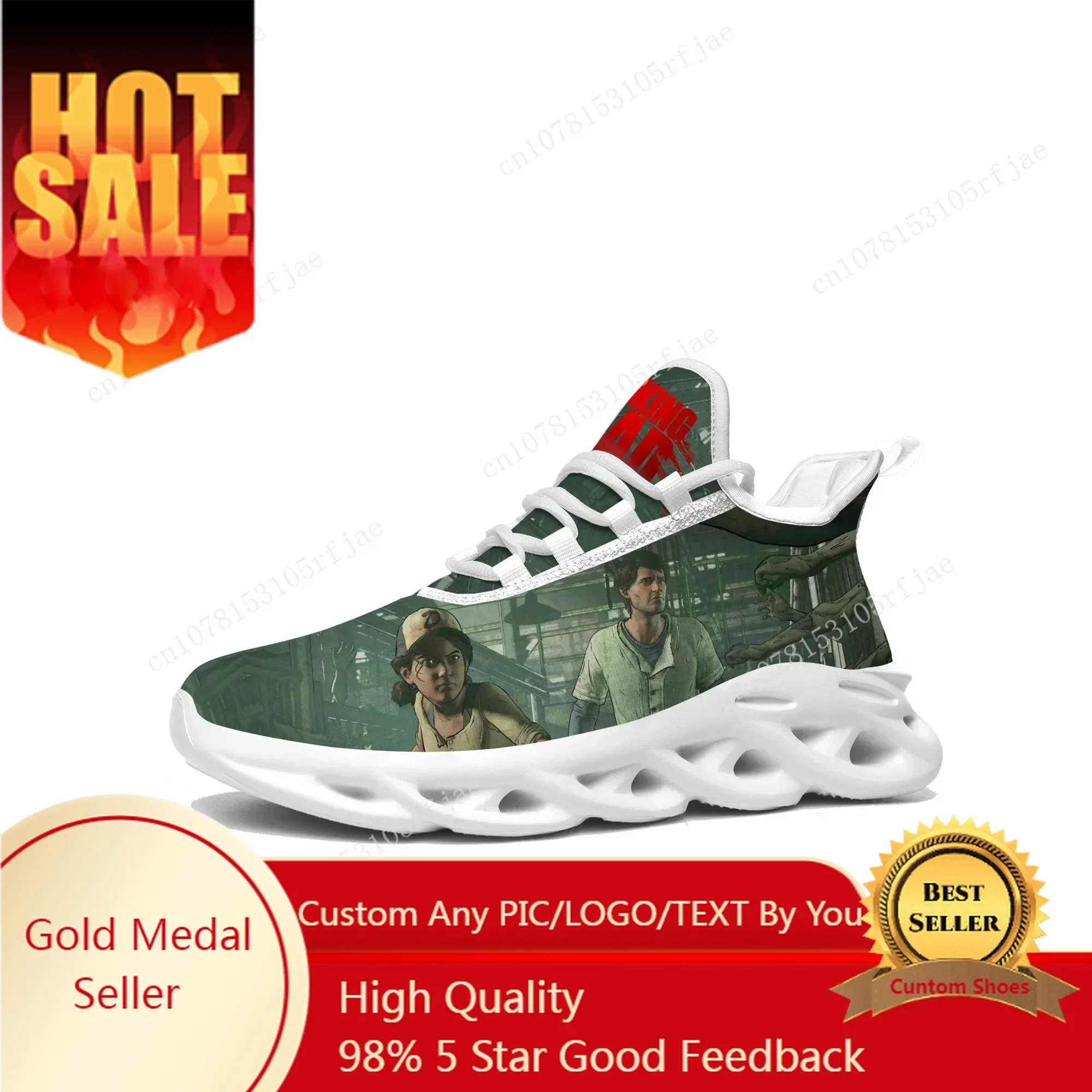 

The Walking Dead Sneakers Cartoon Game Mens Womens Teenager Fashion Sports Running Shoes Custom Built Lace Up Shoes