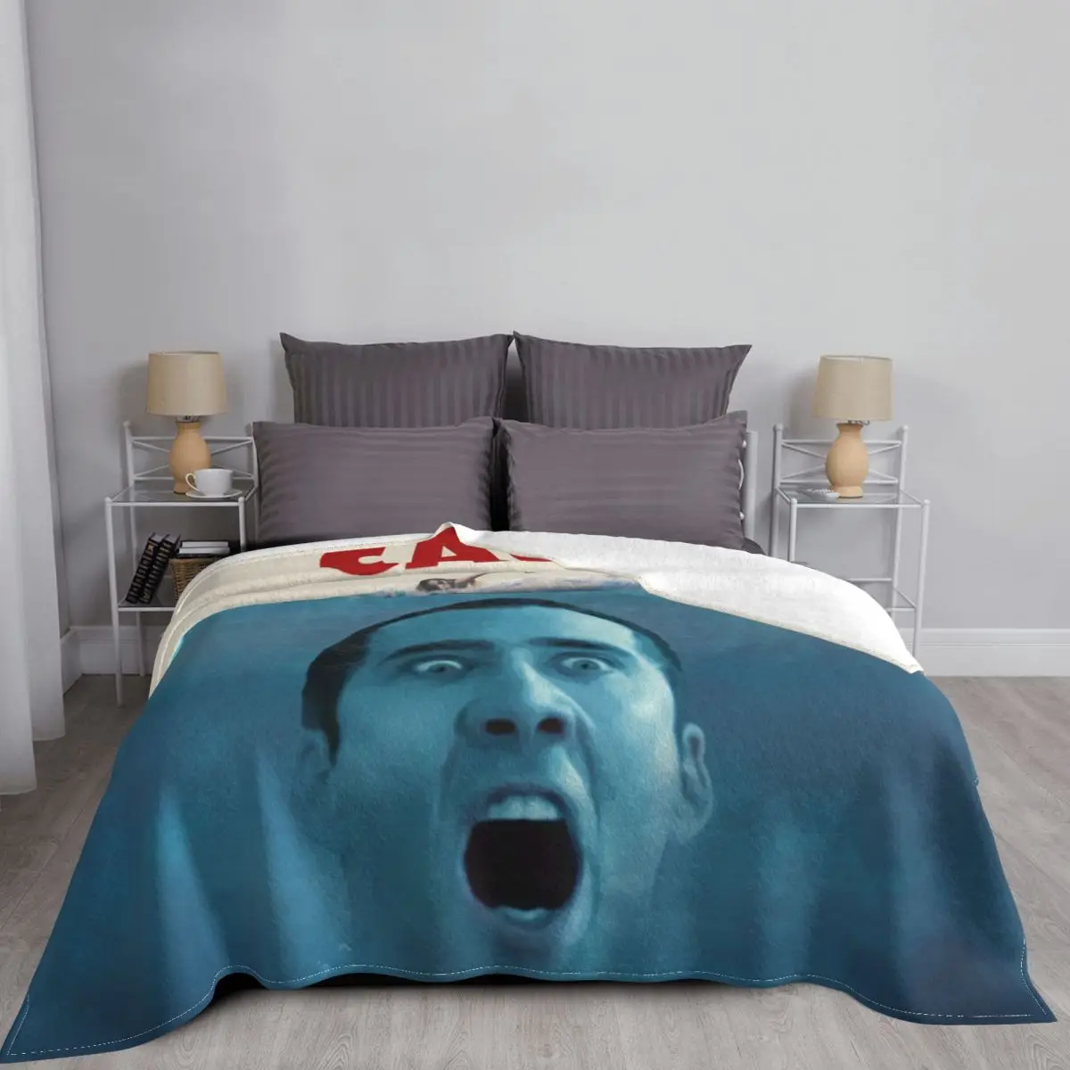 Nicholas Nicolas Cage Blankets Warm Flannel Funny Meme Throw Blanket for Home Bedroom Sofa