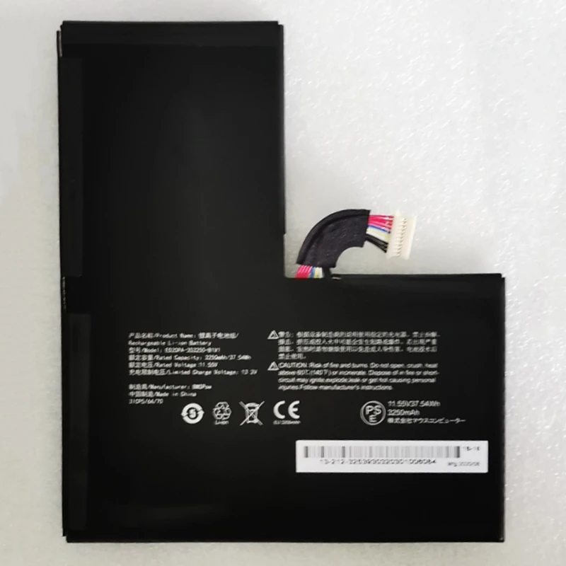 

New ED20PA-3S3250-B1V1 ID:PD97265D2 Laptop Replacement Battery 11.55V 37.54Wh 3250mAh For ECS ED20PA ED20PA2 Tablet PC