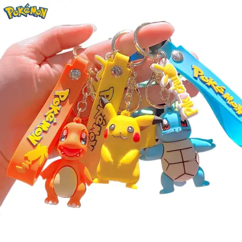 Simpatici portachiavi Pokémon: portachiavi Pikachu, Bulbasaur, Ducklett, Jigglypuff e Squirtle. Accessori eleganti per chiavi, borse
