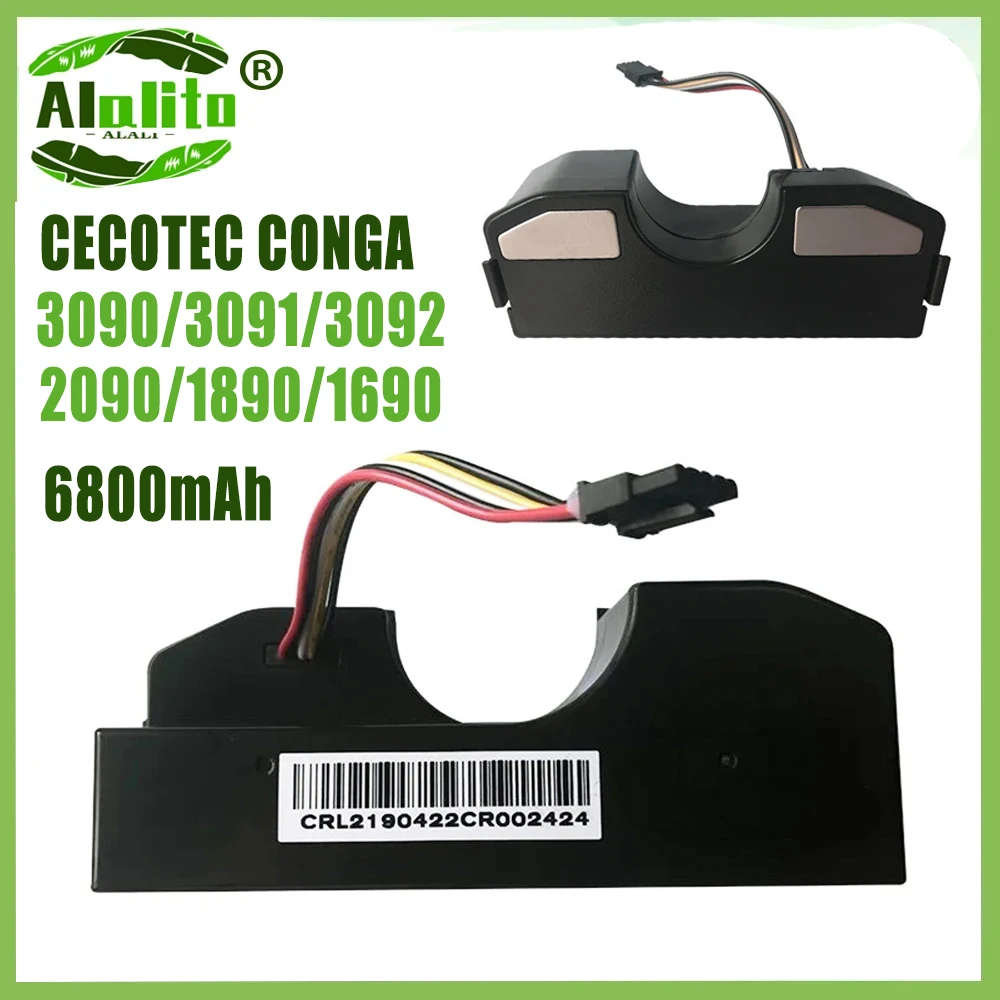 

100% Original 6800mAh Vacuum Battery for CECOTEC CONGA 3090 CONGA 3091 CONGA 3092 Fits 05173 3000mAh / 44.40Wh 14.80V Li-ion