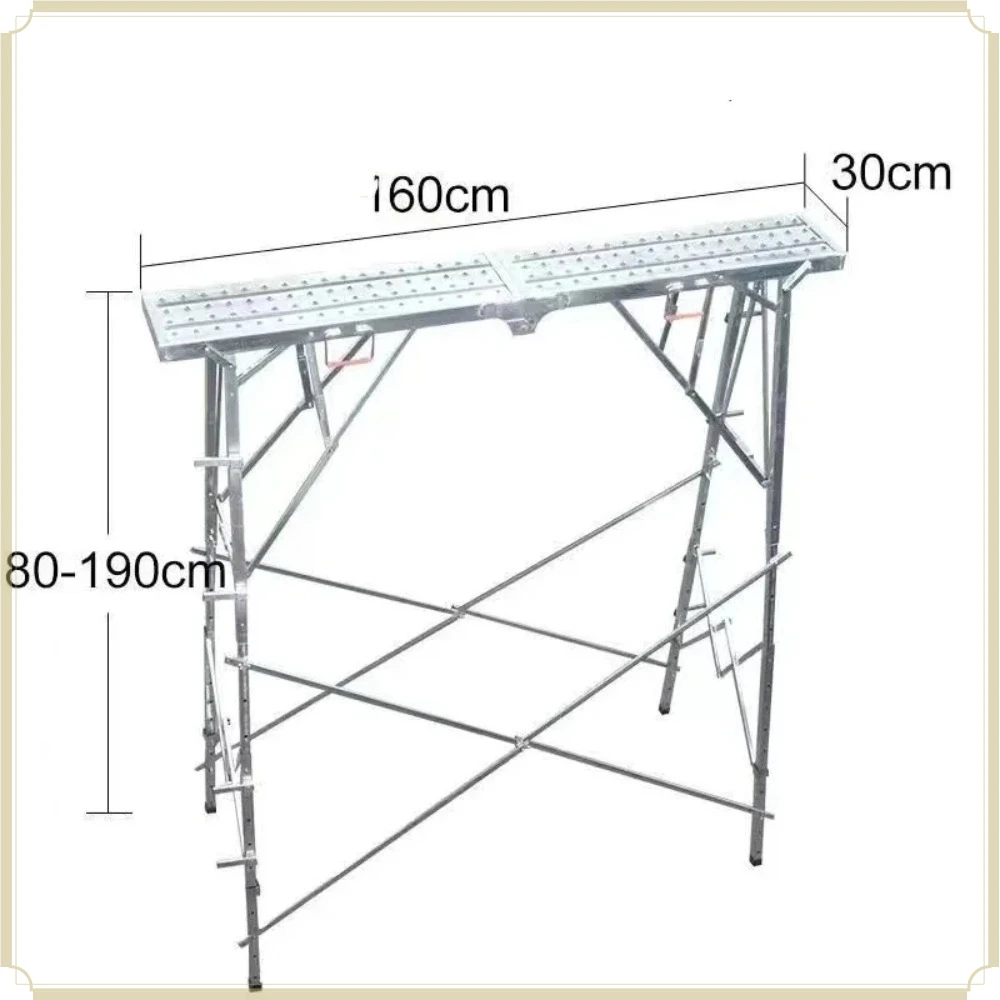 Thickened Foldable Lift Work Stool Double Support Indoor Putty Construction Scaffold Ladder