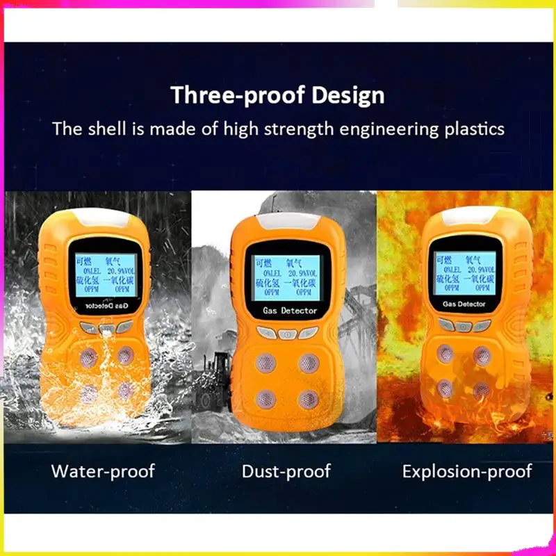 M04K Газовый цифровой детектор 4 в 1, портативный монитор CO, тестер сероводого газа, ЖК-дисплей со звуком + подсветкой, вилка европейского стандарта