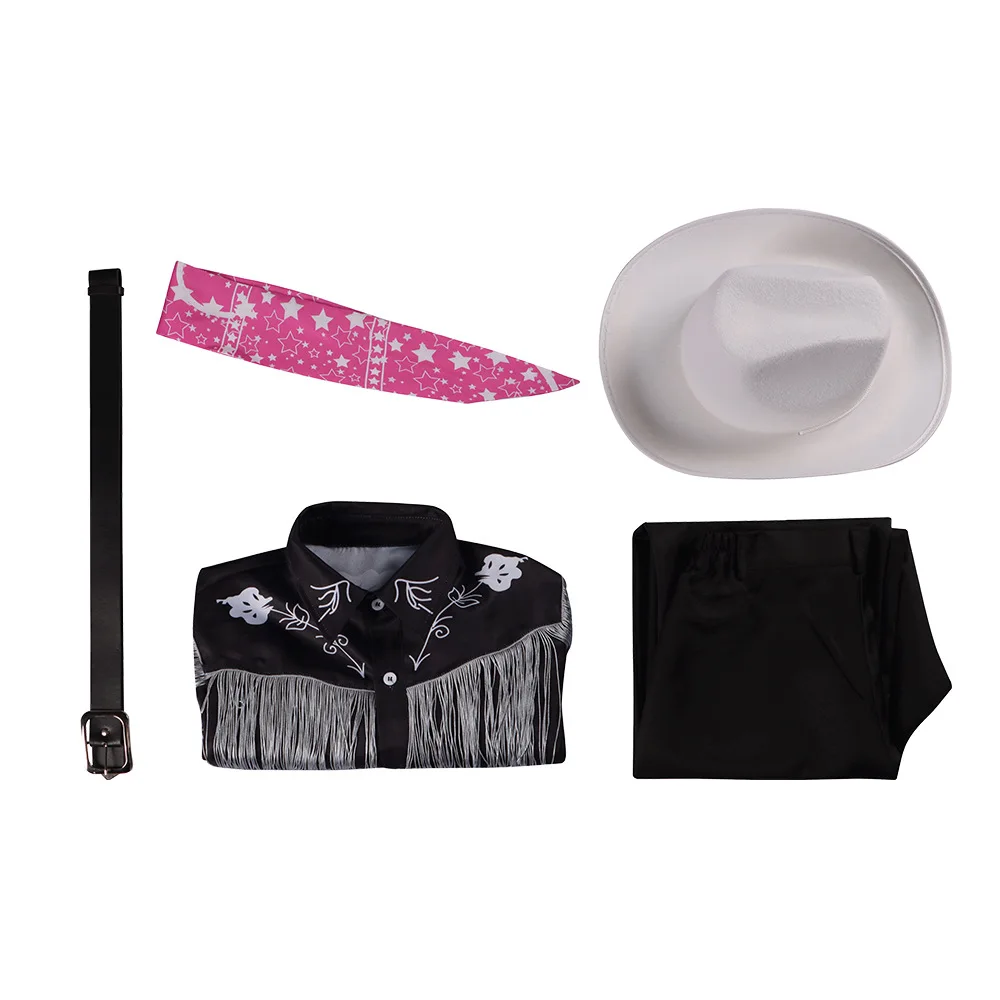 Movie Ken Cosplay Costume Men Ken Ryan Gosling Cowboy Shirt Hat Clothes Suit Hat Cosplay Party Carnival Uniform Full Costume