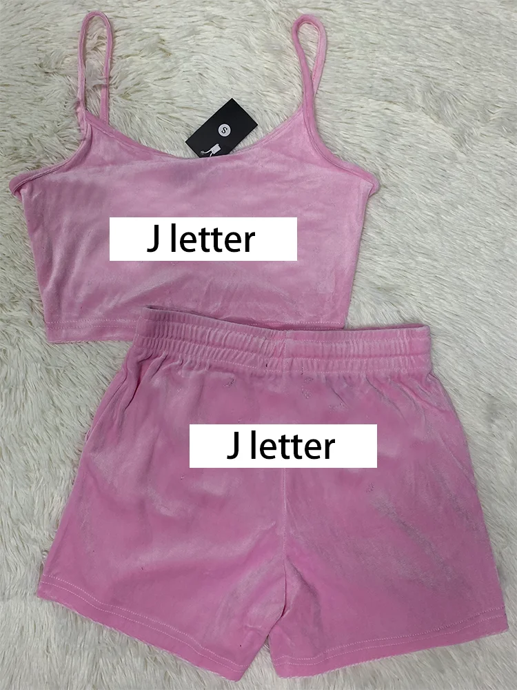 2 Piece Set Women Camisole Outfit Velvet Sleeveless Crop Top and Shorts Set Sexy Tank Top and Drawstring Shorts with Pockets Set