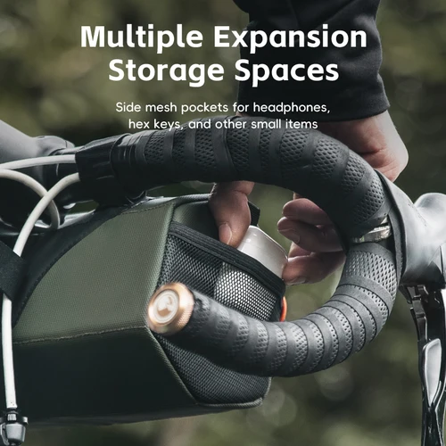 Imagen 2 del producto ROCKBROS-bolsa para tubo delantero de bicicleta, bolsa para manillar de 2,2 L de capacidad, impermeable, multifunción, portátil, bolso de hombro, bolsa para tubo, banda elástica