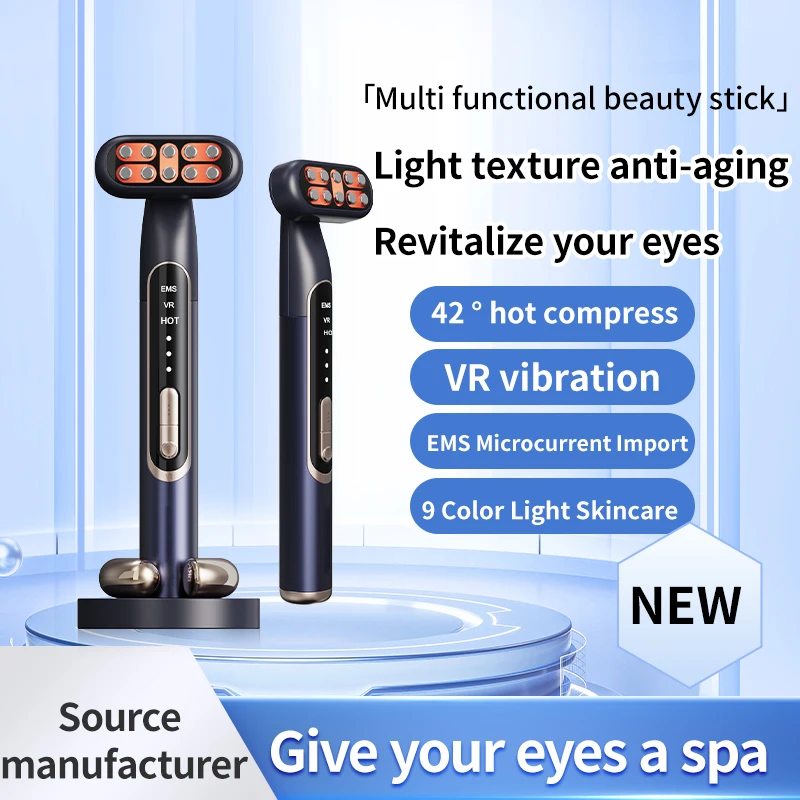 Eye Massager com luz vermelha, dispositivo de beleza, Eye Care, círculos escuros, Skincare Wand, novo