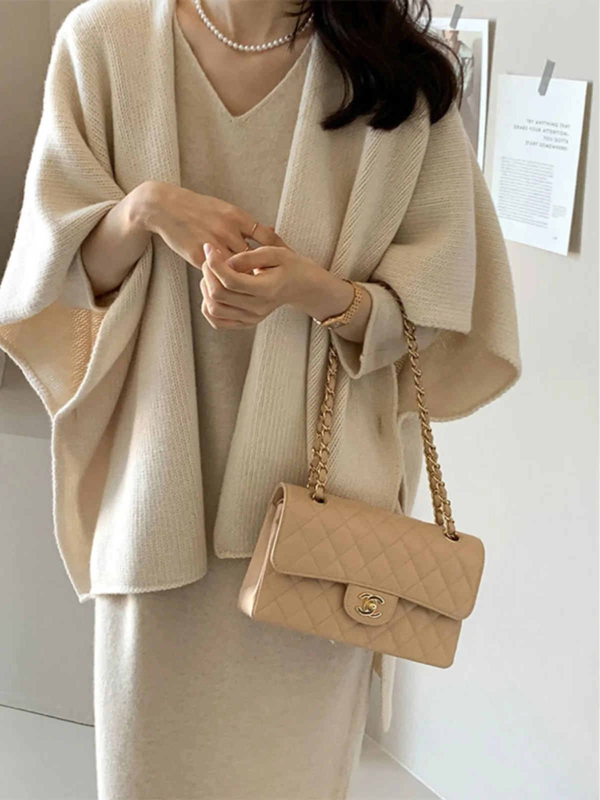 

Ladies Knitted awl Coat Casual Autumn Winter New Sle Leisure Travel Photoaphy Soft Temperament Sweater Cardigan Cloak