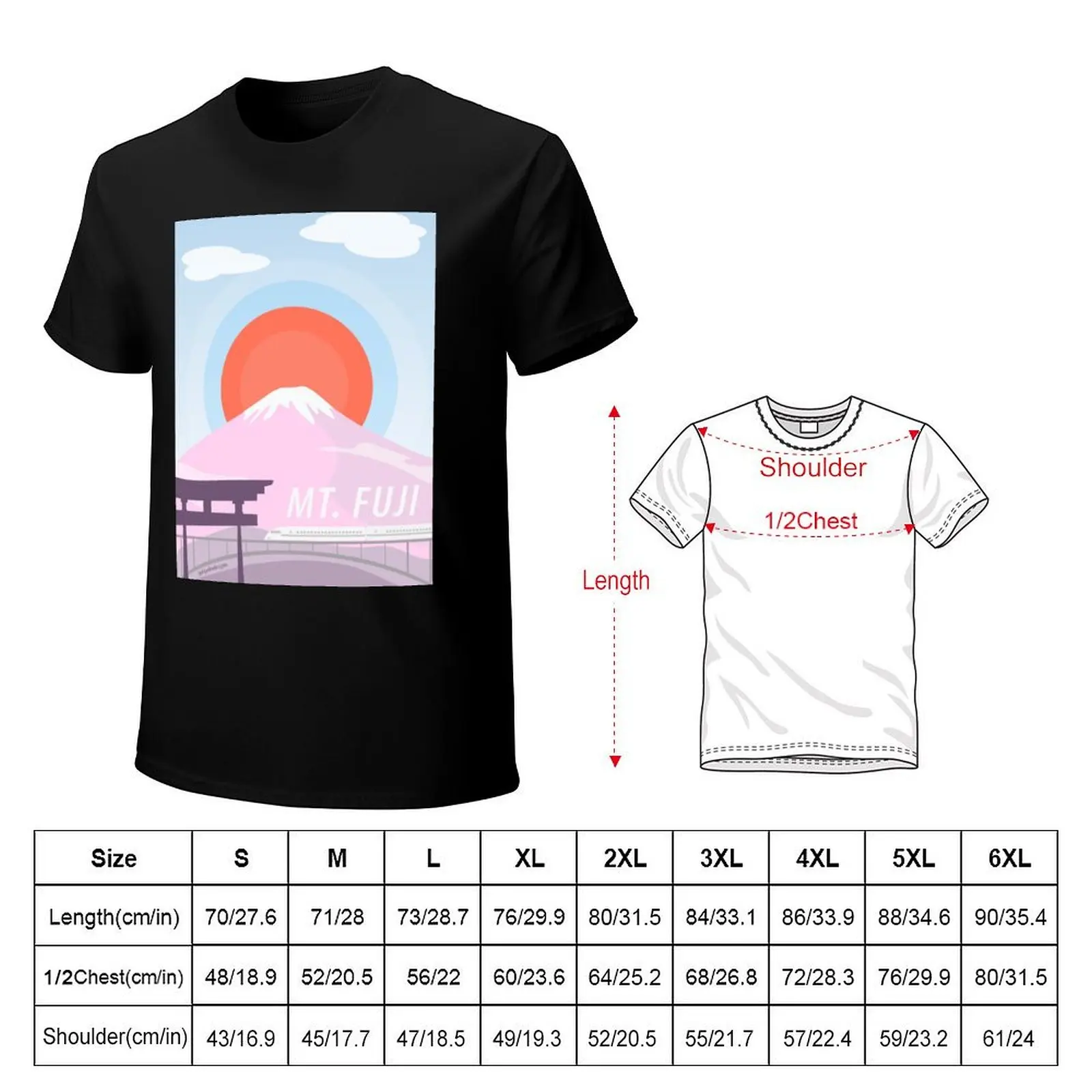 Mt. Fuji T-Shirt Casual Loose Daily Wear T-Shirt