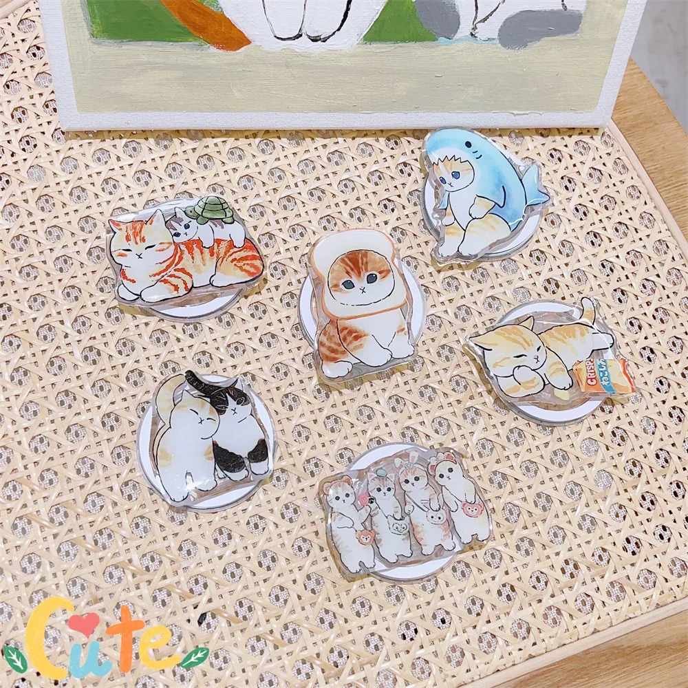 Coreano bonito dos desenhos animados para magsafe telefone magnético griptok aperto tok suporte para iphone 15 dobrável caso de carregamento sem fio titular anel