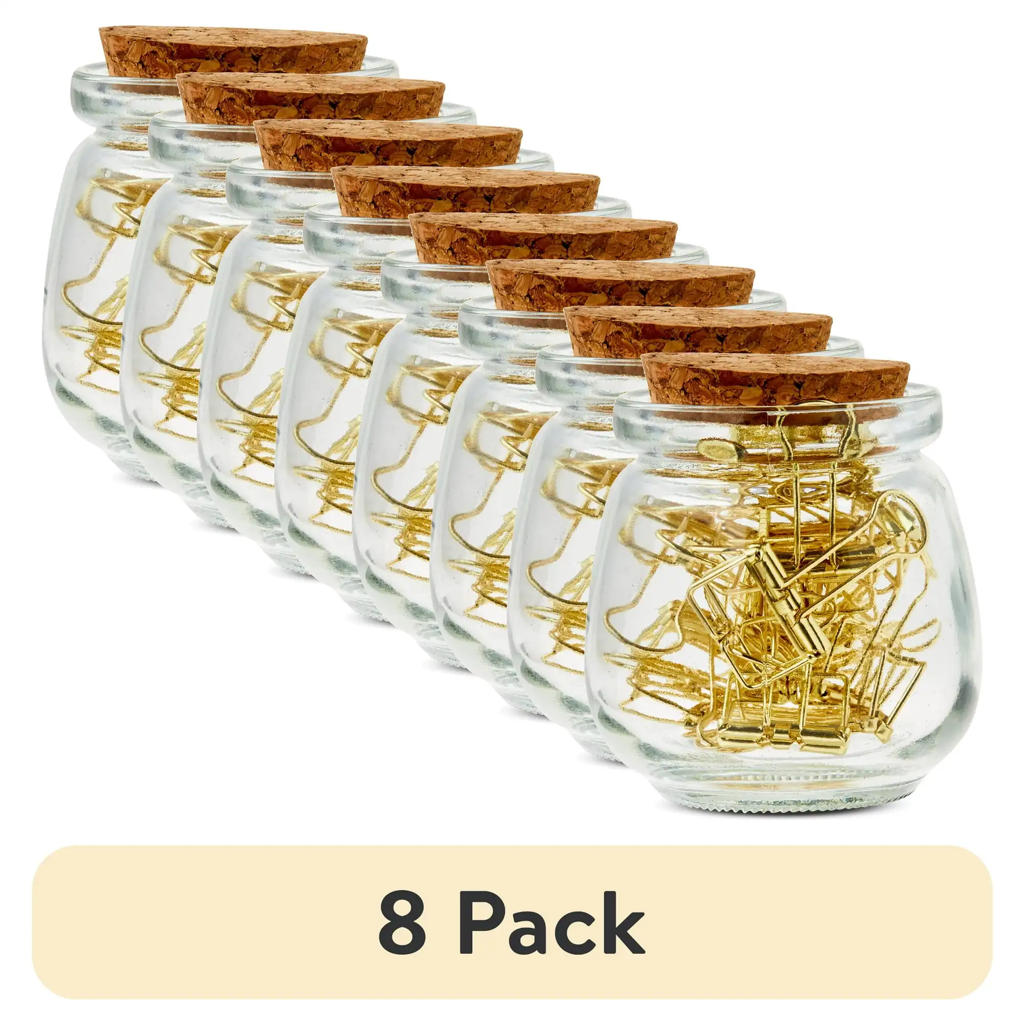(8 pack) Pen+Gear Metal Binder Clips, Gold, 18 Count, Clear Visibility
