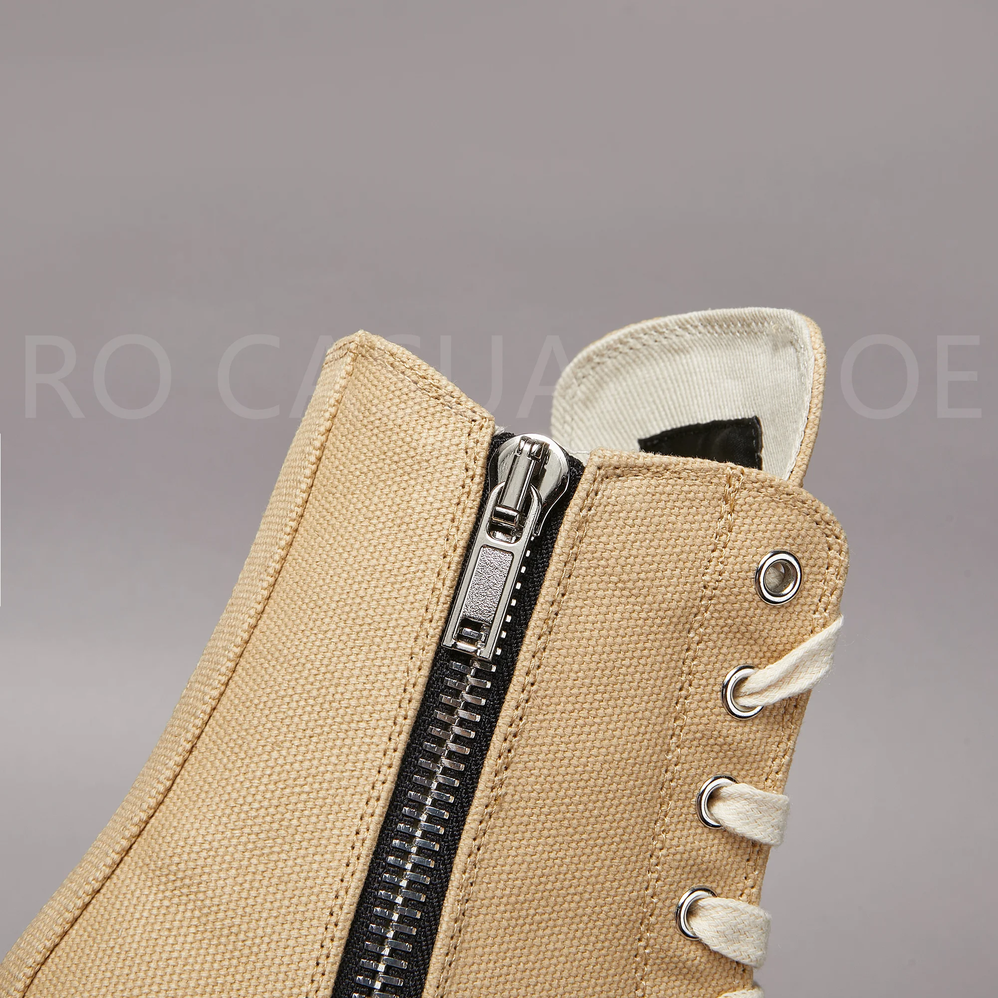 Ricks Owens-Sapatilha luxuosa para homens e mulheres, botas de design casual, sapato ao ar livre de alta qualidade, botas de renda