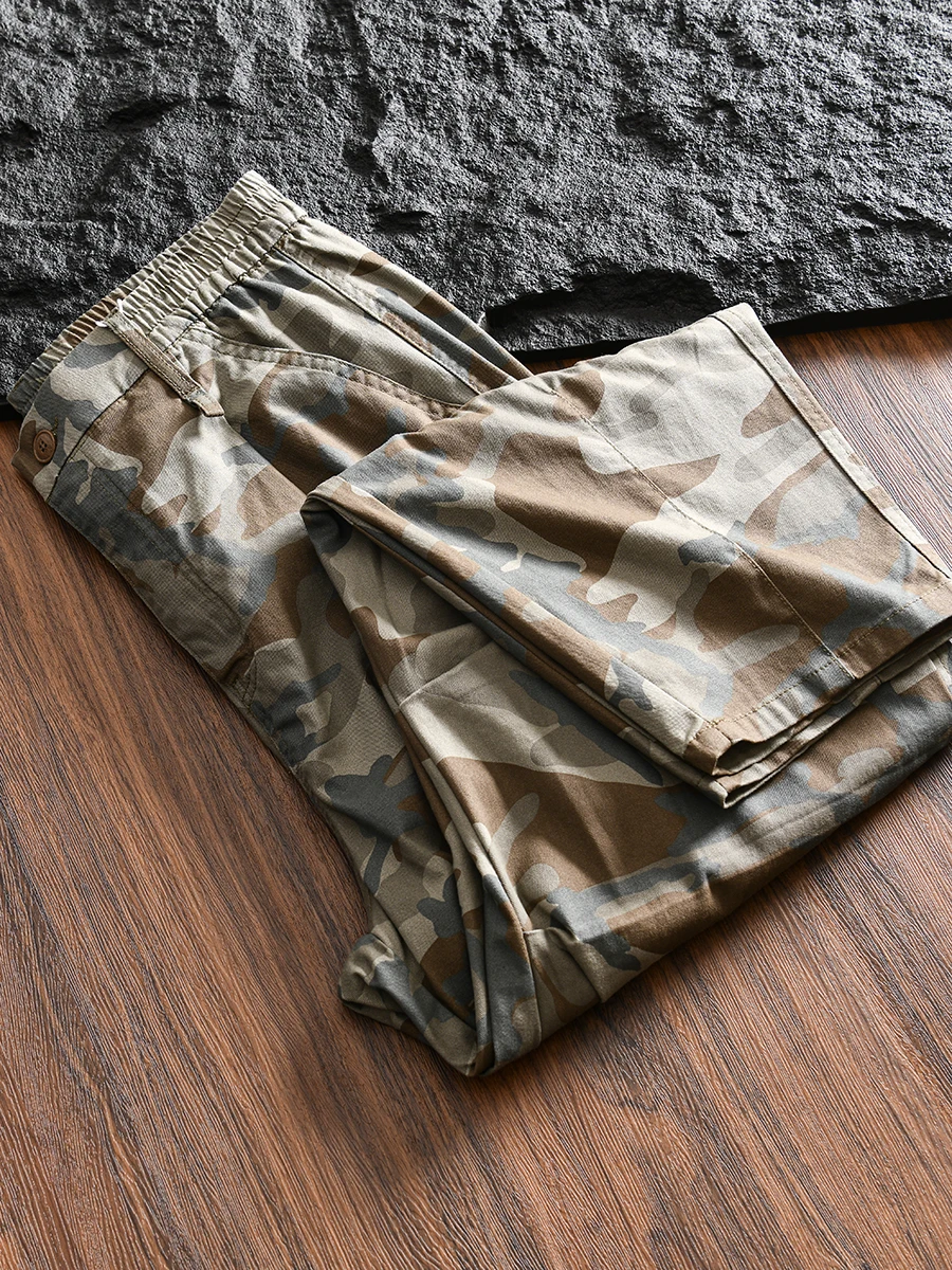 Ameika Workwear Style Casual Pants Men's Straight Leg Cotton Blend Fabric Washed Versatile Autumn New Fashion Straight Leggings