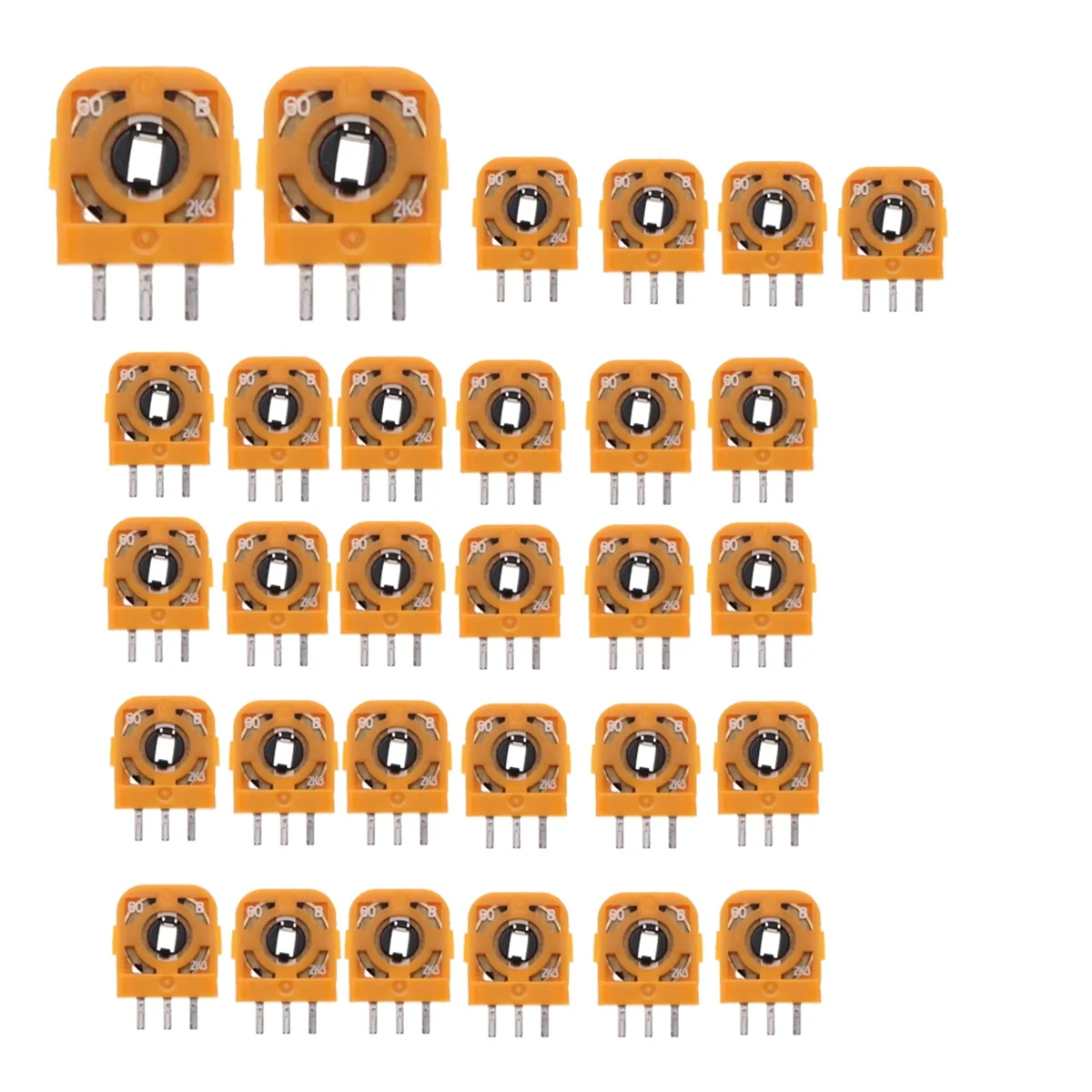 30PCS Joystick Potentiometers Sensor Module Kit for PS5 Controllers 2.3Kohn 3D Thumbstick Axis Resistors Repair Part Orange