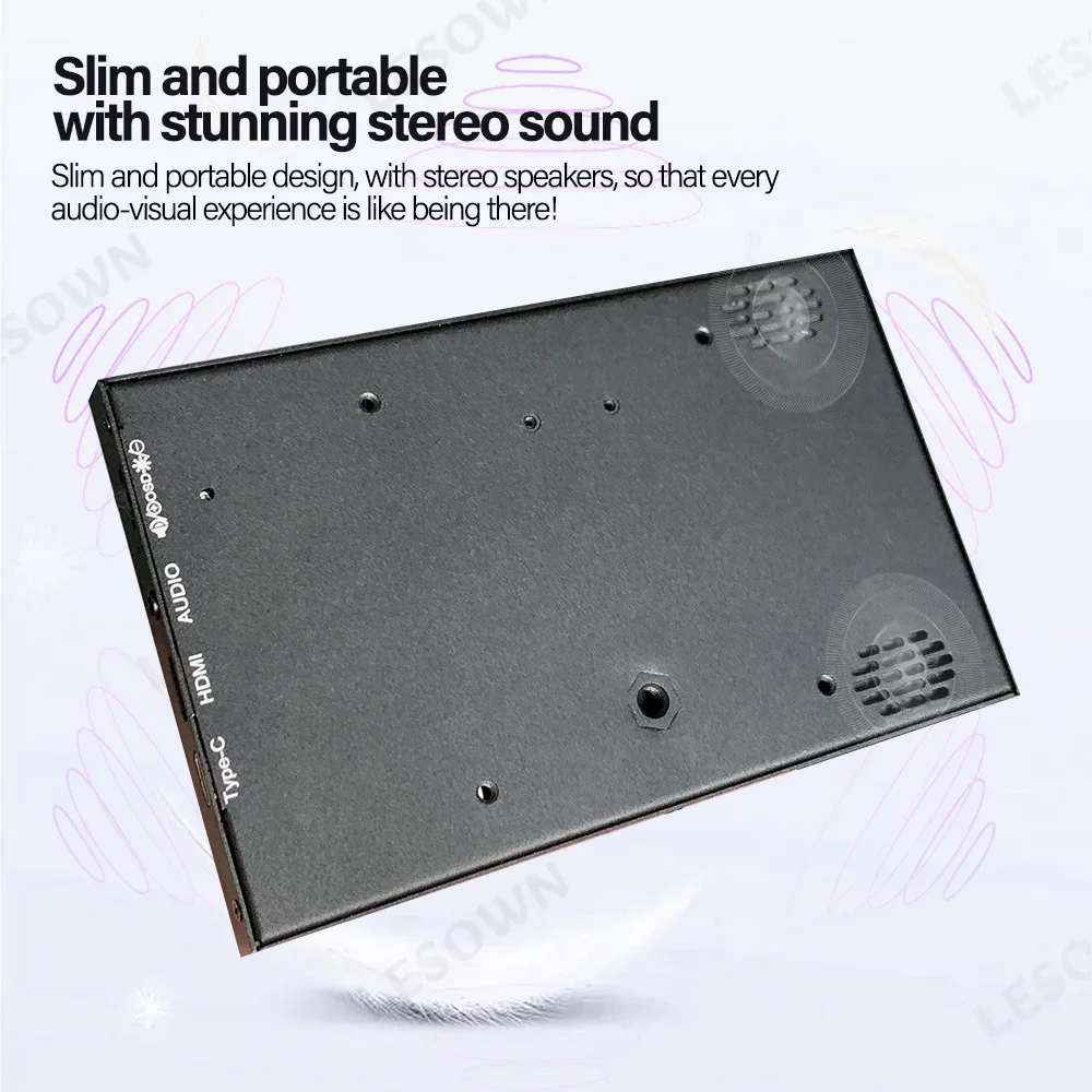 LESOWN Piccolo Monitor 7 pollici HDMI USB C IPS Touch 1024x600 HD Prolunga Secondaria PC Ampio Display Portatile per Computer Portatile