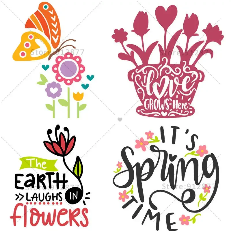 Spring Is In the Air April Showers, Bring May Flowers, Spring Makes Me Happy Love Grows Here DTF T-shirt Heat Transfer