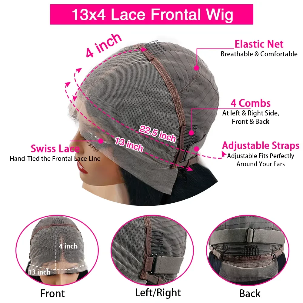 Natürliches schwarzes lockiges Echthaar 8-14 Zoll Kurze Bob Lockenperücken 13x4 HD Transparente Lace Frontal Perücke für Frauen – Detail 6