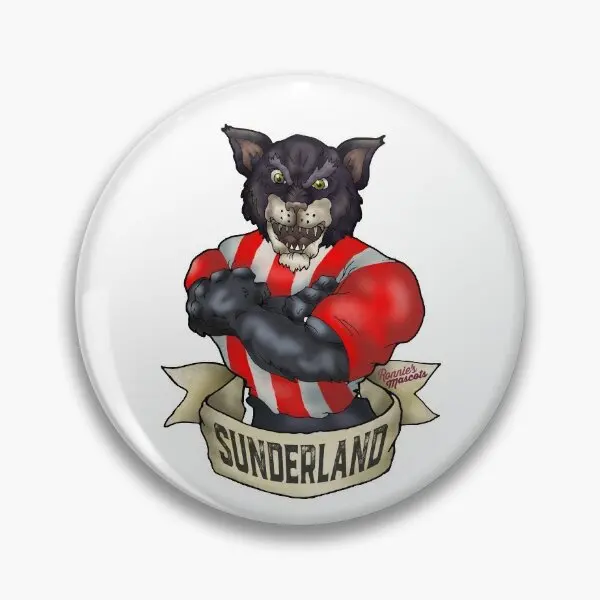 Sunderland Black Cat Mascot  Soft Button Pin Women Jewelry Lapel Pin Cute Hat Brooch Decor Clothes Lover Creative Gift Fashion