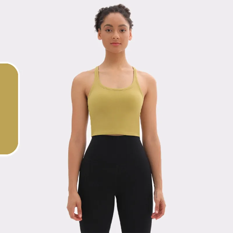 جديد اليوغا تانك القمم مع وسادة الصدر ضيق سليم رقيقة حزام الجمال الظهر المرأة سترة رياضية المضادة للعرق التجفيف السريع للصدمات حمالات الصدر
