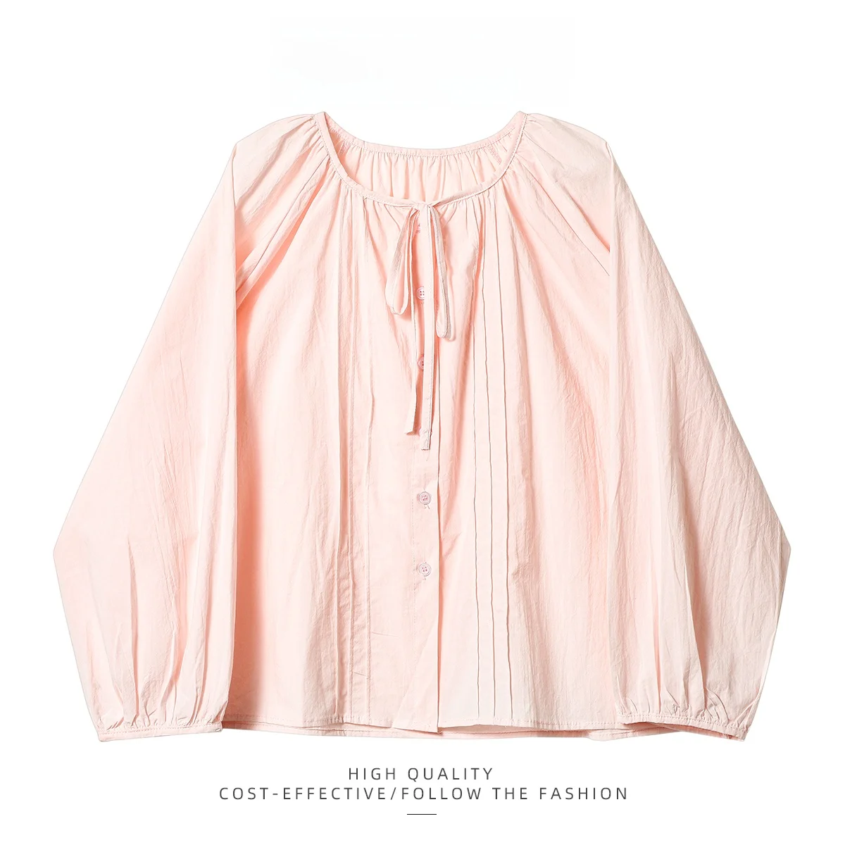 

PAIXIANG Gentle Sle Lantern Sve irt женский свободный утягивающий топ универсального дизайна во французском стиле с круглым застежкой на пуговицы