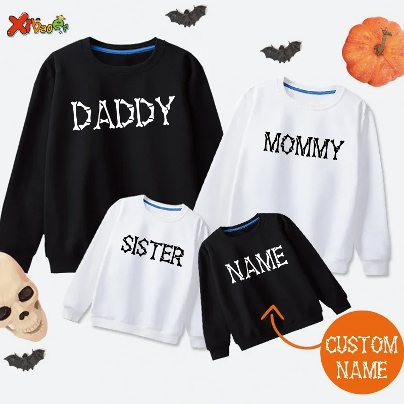 

Halloween Family Sweatshirts Costume Hoodies Happy Halloween Funny Kids Sweatshirts Boy Girls Clothing Children Matching Clothes