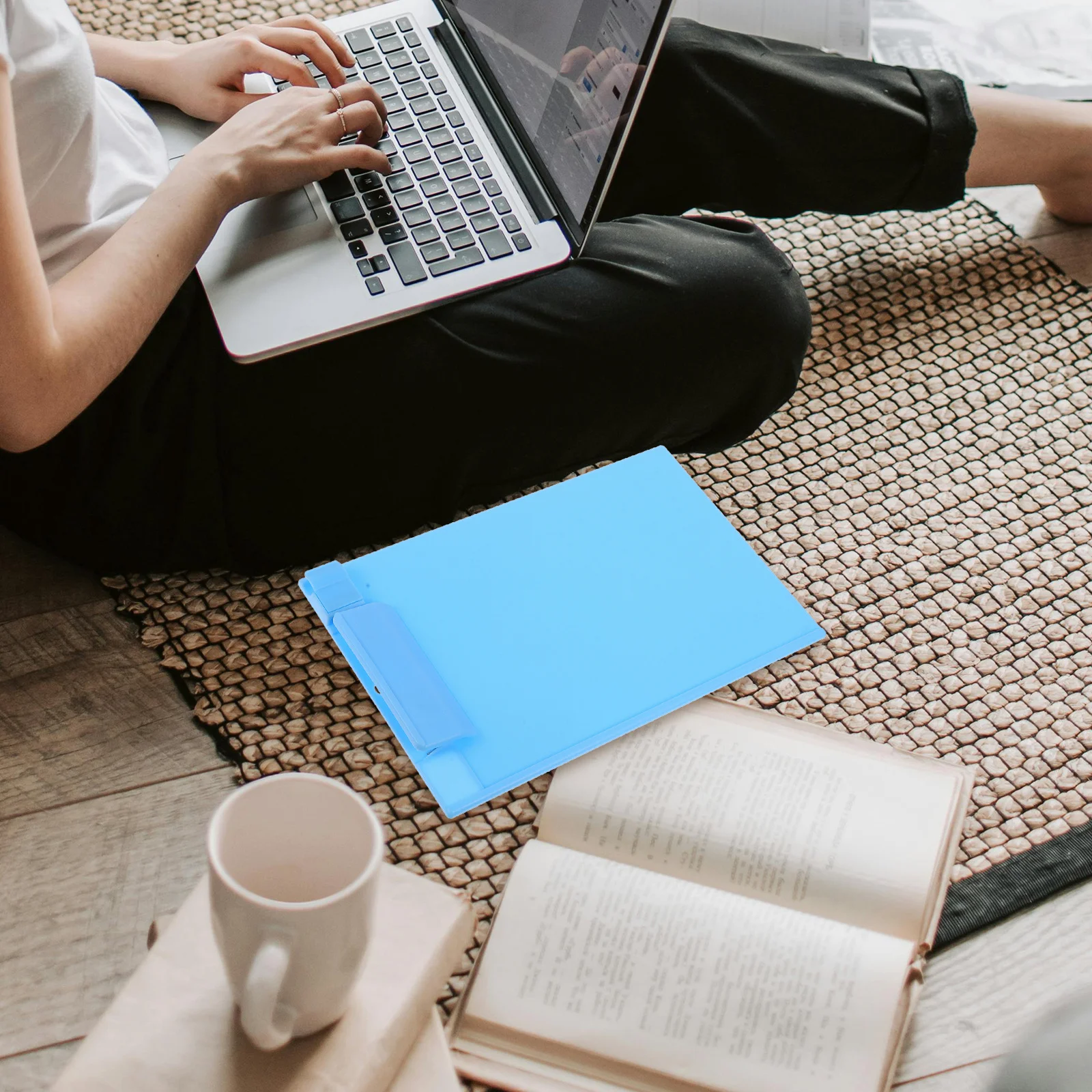 

A5 Clip Board Skyblue Hardboard Paper Holder for School Office Business Travel Portable Use Clip Board