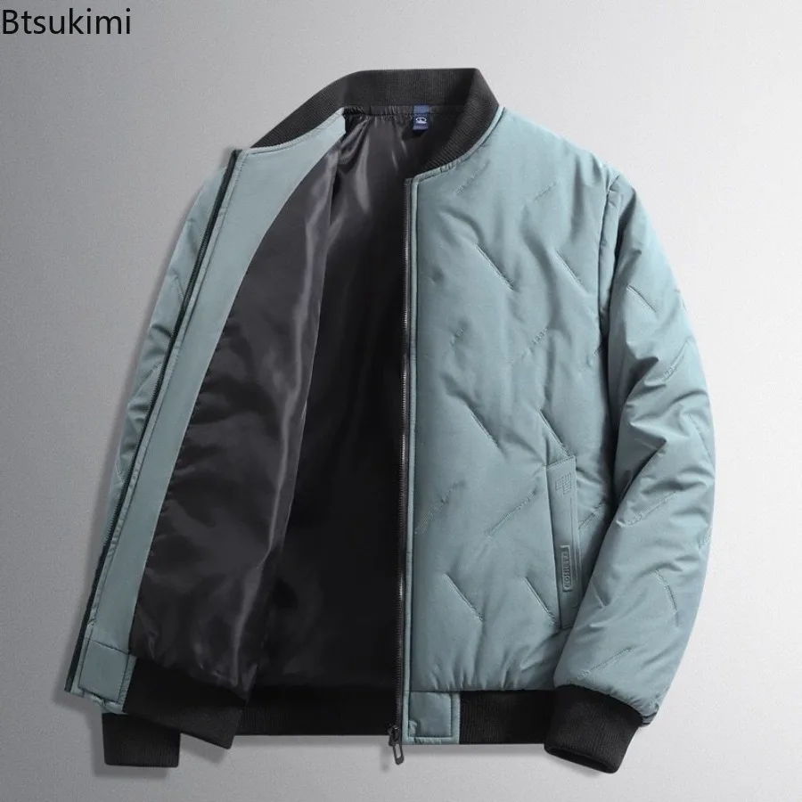 

2025 Men's Autumn Winter Fashion Solid Color Thick Warm Cotton-Padded Jacket Coats Casual Loose Comfortable Coats Male M-5XL
