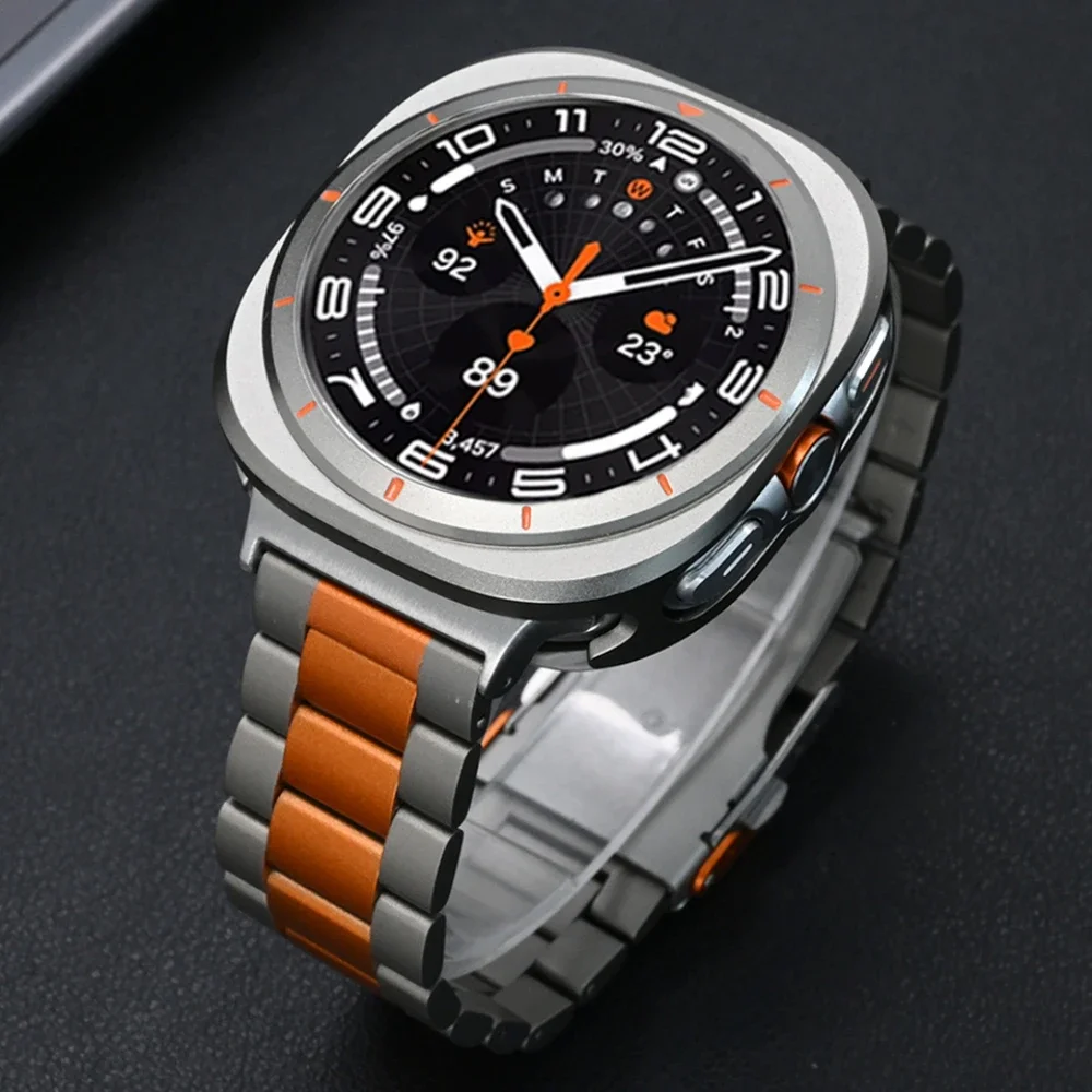 

Titanium Men Band for Samsung Galaxy Watch Ultra 7 47mm Coverage Metal Case Luxury Strap for GALAXY WATCH 47MM ULTRA 7 Bracelet