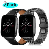 20mm 22mm Leather Bracelet  for Amazfit Zepp E Smart Watch Stainless Steel Watch Band for Amazfit GTS 4 3 2/GTR 4 3 2 Strap Belt