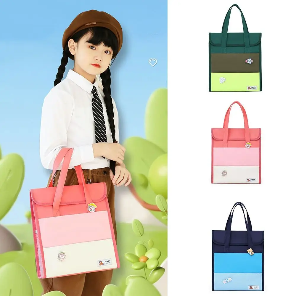 

Large Capacity Tutorial Bags Wear-resistant Fashionable Cartoon Stationery Bag with Kawaii Badge Dirt-proof