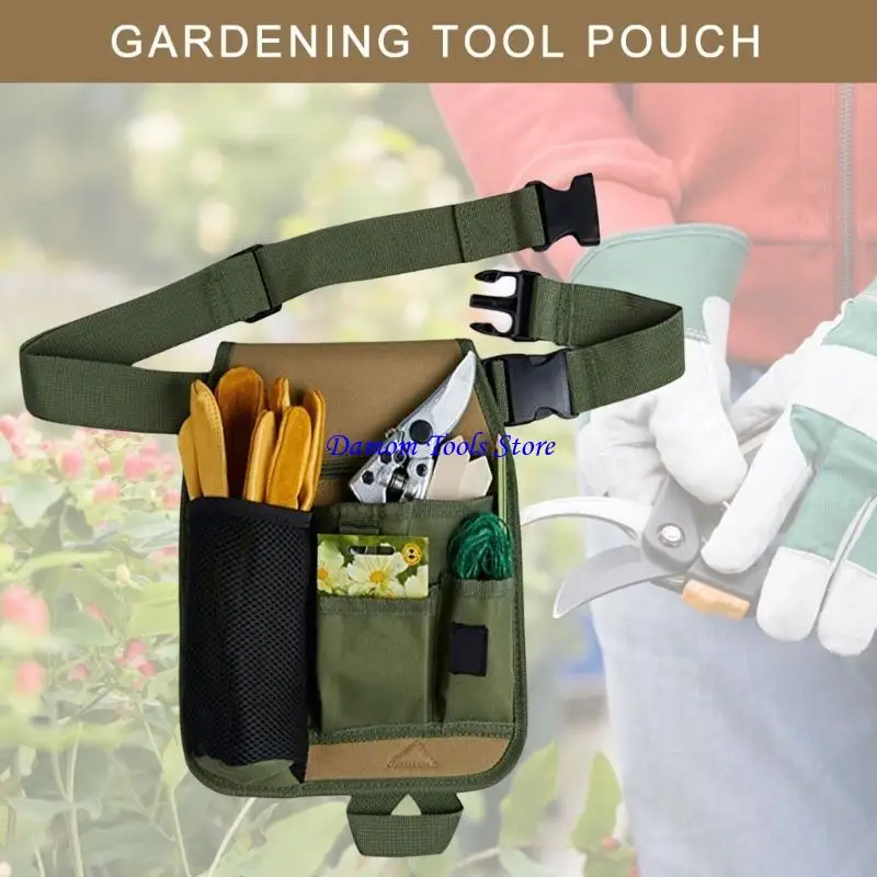 Cintura per attrezzi da giardinaggio 57BE Organizzatori per attrezzi in tessuto Oxford 600D con 6 tasche per facile accesso