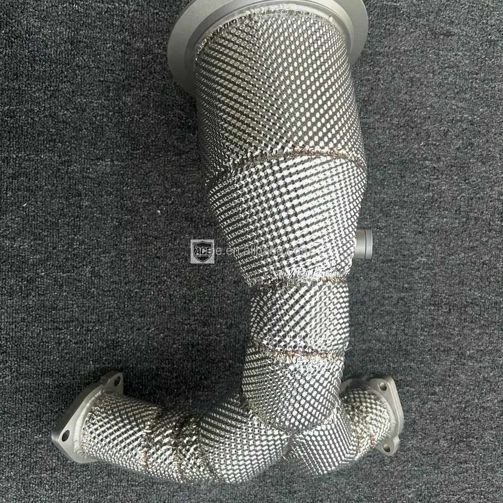 Edelstahl-Downpipe für Audi S4 S5 B9 3.0T mit Hitzeschutz – Detail 8