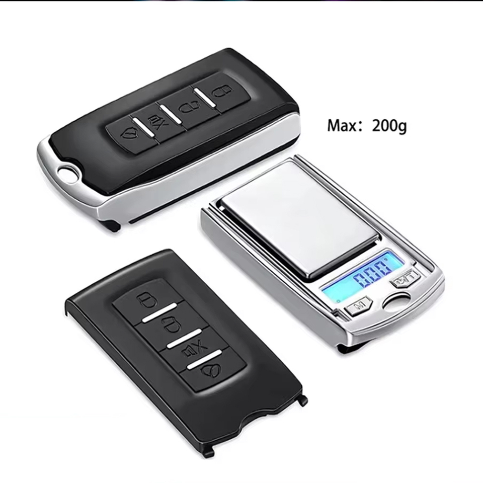 Protable 200g/100g 0.01g Precision Portable Car Key Shape Mini Digital Pocket Electronic Gram Scale with LCD Display 