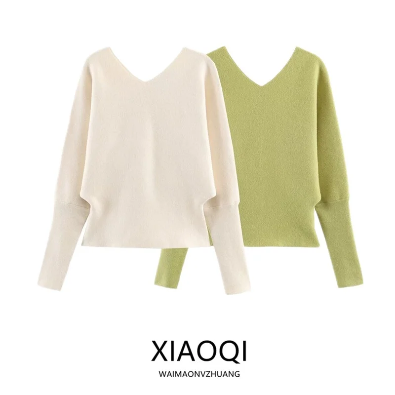 

Весна 2026: Новинка! Женский трикотажный джемпер с длинным рукавом и V-образным вырезом, повседневный, свободного кроя, для офиса и на каждый день.