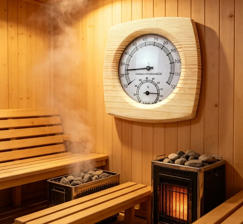For Monitoring Sauna Conditions As Picture Sauna Thermometer Hygrometer Indoor Climate Monitor Classic Elegant Design